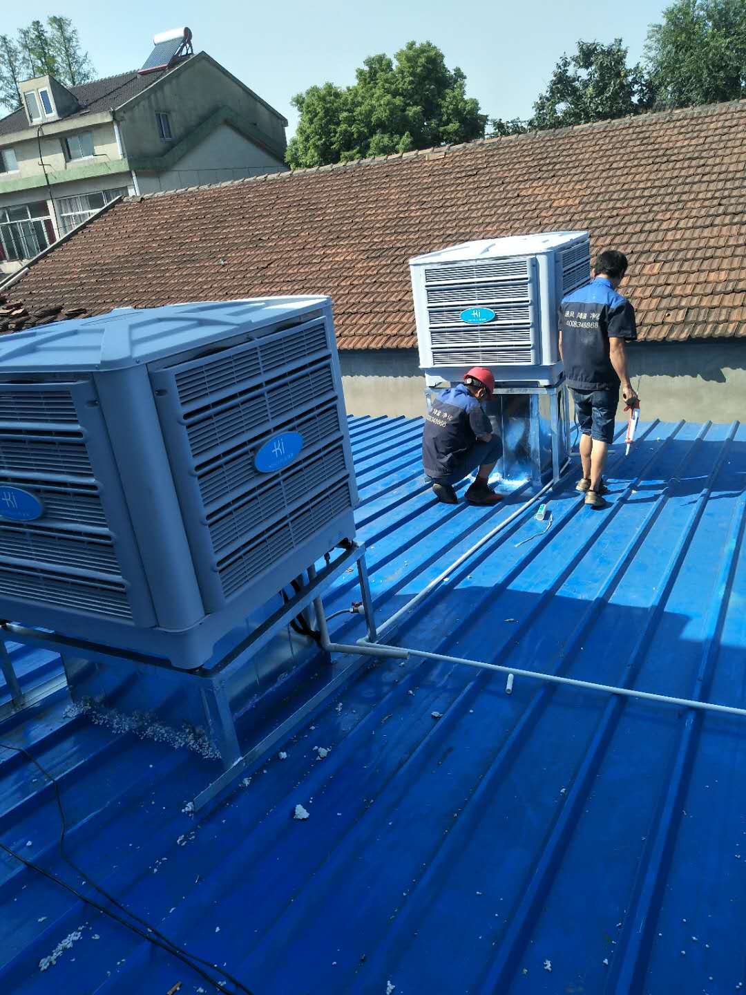 鋼結(jié)構(gòu)鐵皮廠房用環(huán)?？照{(diào)整體降溫